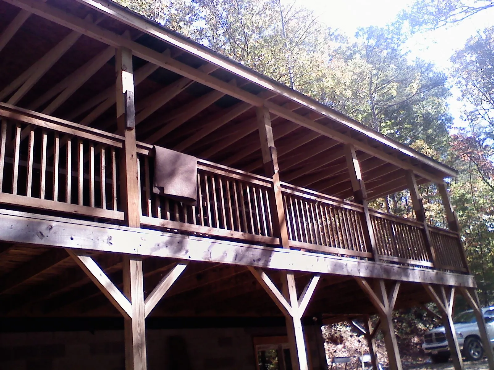 Timber framing under a new elevated porch and deck — Roof Leak Repair in Elliott by Roofing Brothers